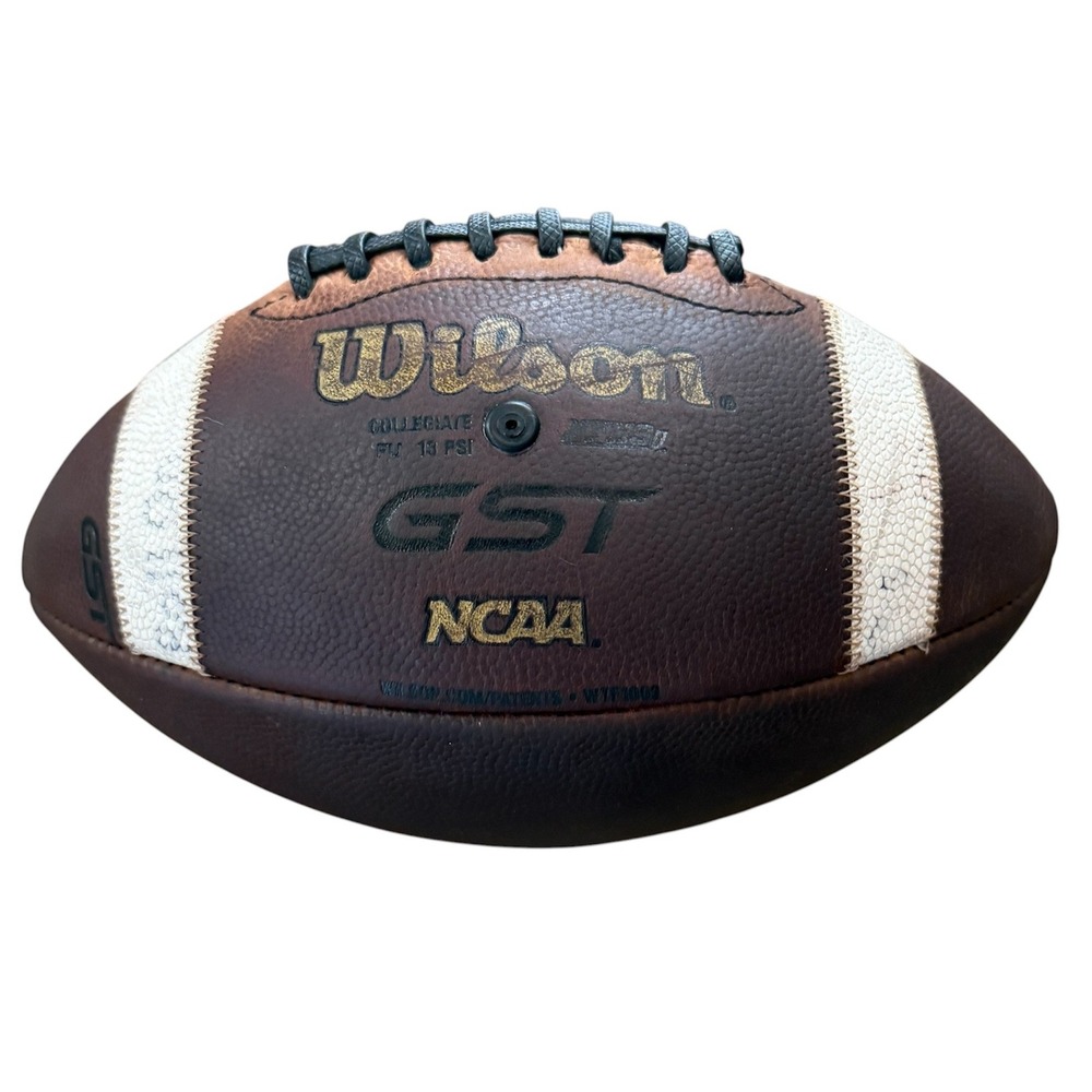 Wilson GST NCAA Collegiate Football Official Size Brown Leather Game Ball